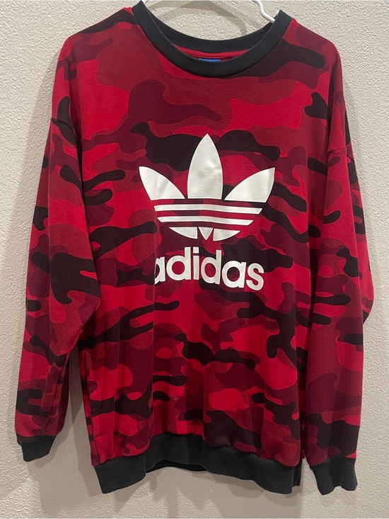 adidas Sweaters - Adidas Red Camouflage Trefoil Sweatshirt